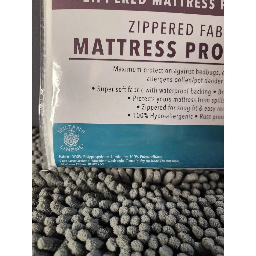Sultan's Zippered‎ FABRIC Mattress Cover Waterproof Bug Free KING SIZE~NEW!